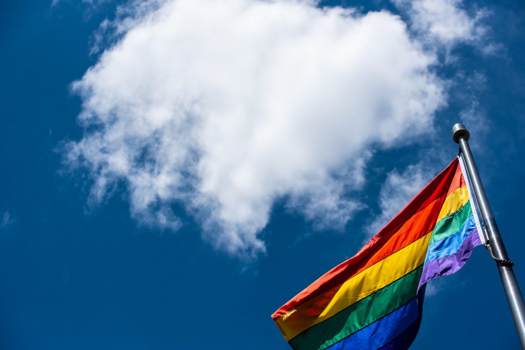 PNNL flying the LGBTQ flag in support of diversity and inclusion.